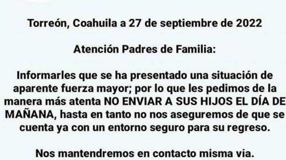 $!La información se confirmó con el Comisario de Seguridad Pública, quien expuso que un joven envió una especie de advertencia para el resto del alumnado.