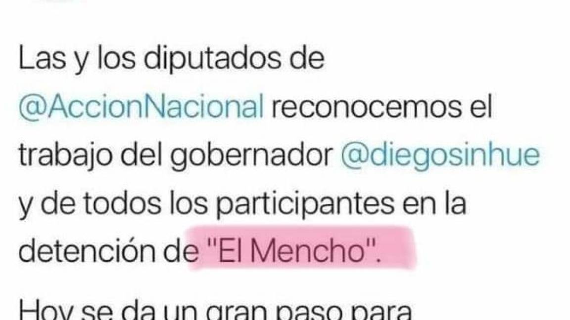 Panistas se equivocan: Felicitan al Gobernador de Guanajuato por captura de 'El Mencho' en vez de 'El Marro'