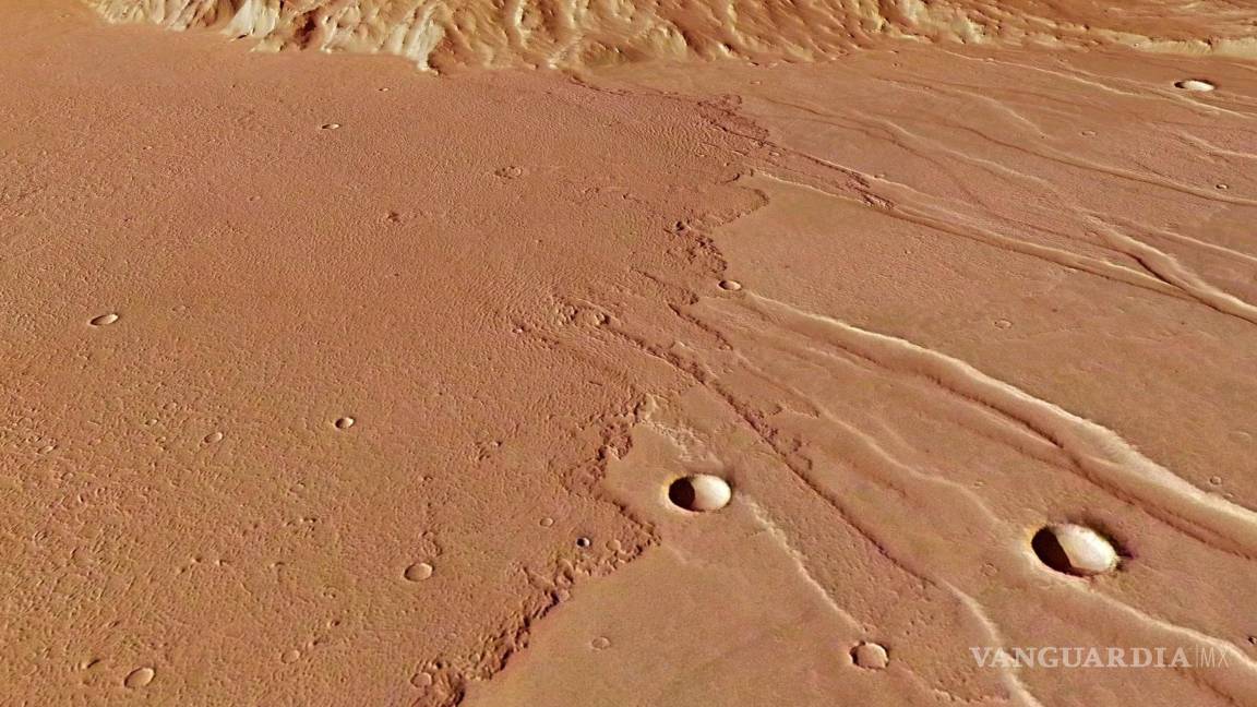 $!Fotografía facilitada por la Agencia Espacial Europea (ESA) de extintos ríos de lava en Marte.