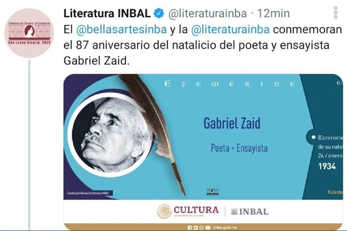 INBAL rinde homenaje a Gabriel Zaid con foto de Tomás Segovia