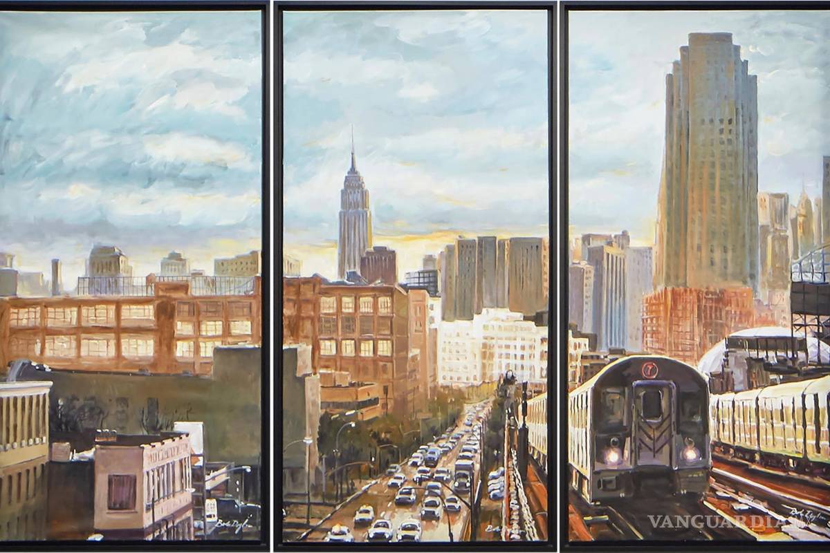 $!“Subway Cityscape Triptych” (”Tríptico del paisaje urbano del metro”) de Bob Dylan. EFE/Bob Dylan