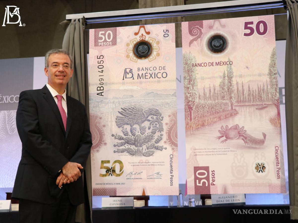 $!Alejandro Díaz de León, gobernador de Banco de México, presentó el nuevo billete de 50 pesos.