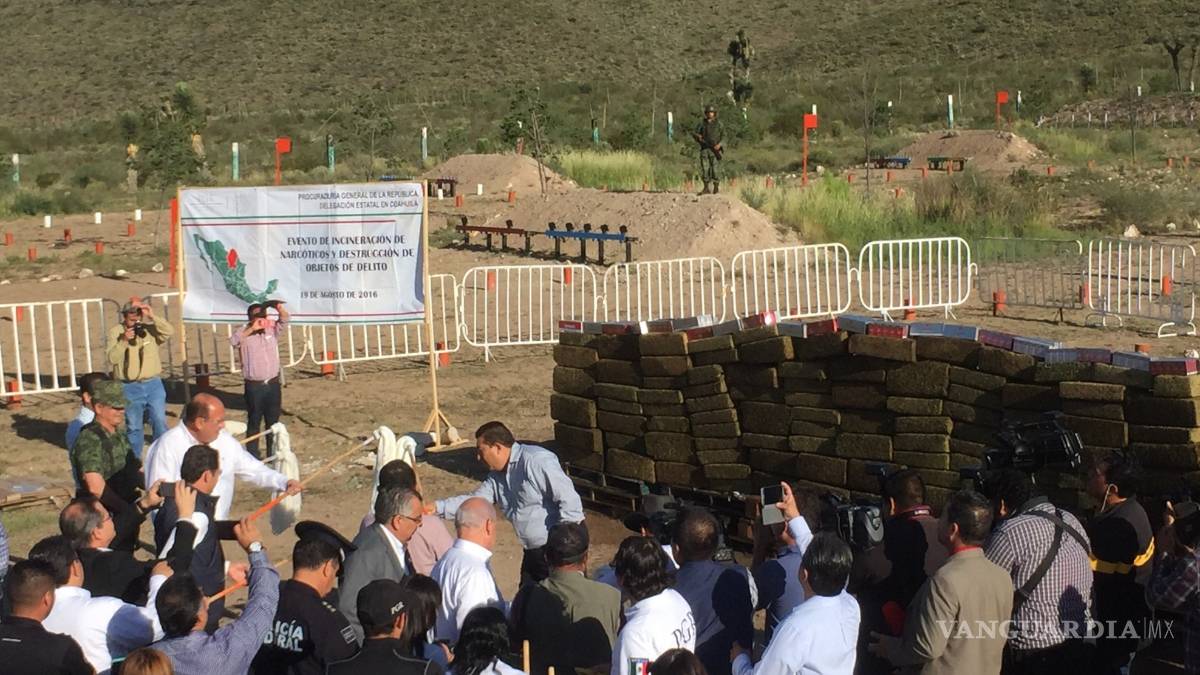 Incineran drogas y objetos de delito en Coahuila