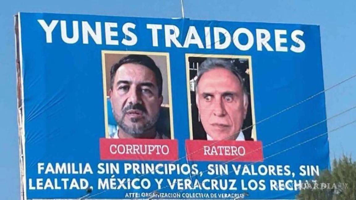 ‘Traidores’: exhiben a senador Miguel Ángel Yunes y padre en espectacular de Veracruz