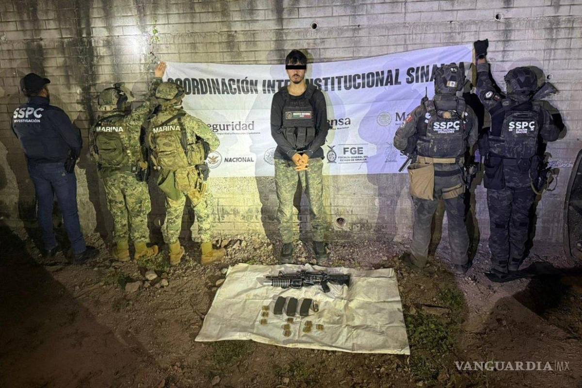 Cae integrante de ‘Chapitos’ en Sinaloa; aseguran arsenal y droga