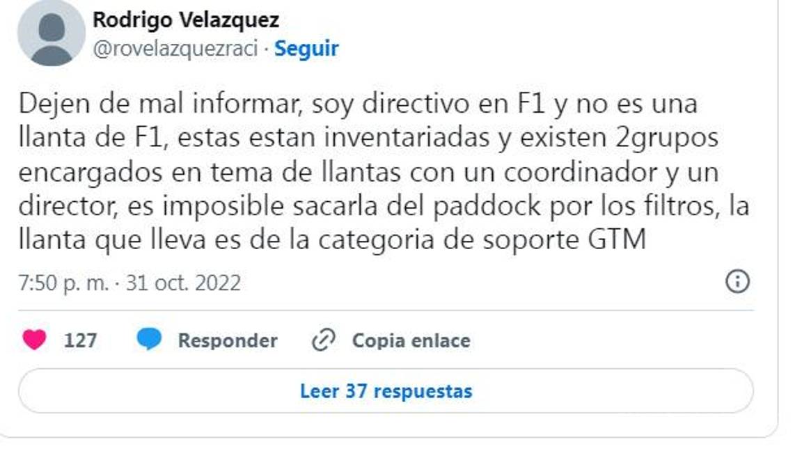 $!¿Realmente un fan de la F1 se llevó una llanta del GP de México? ¡Esto fue lo que pasó!