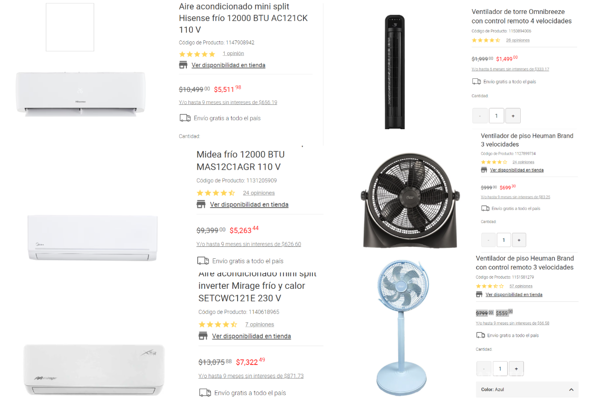 $!Coppel, Walmart y Liverpool... Estos son los aires acondicionados y ventiladores con mejor oferta por Hot Sale en línea
