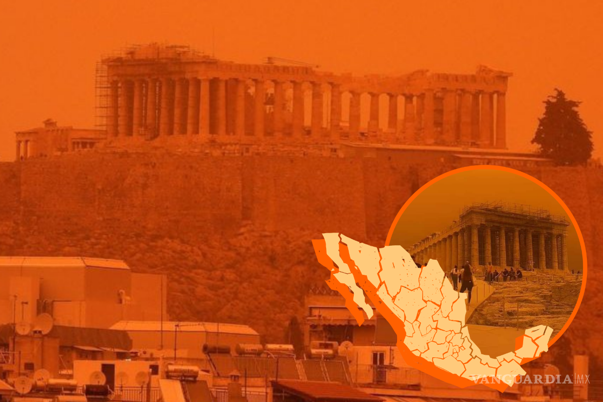Polvo del Sahara cubre en un manto rojo a Atenas, ¿Cuándo podría llegar a México? (video)