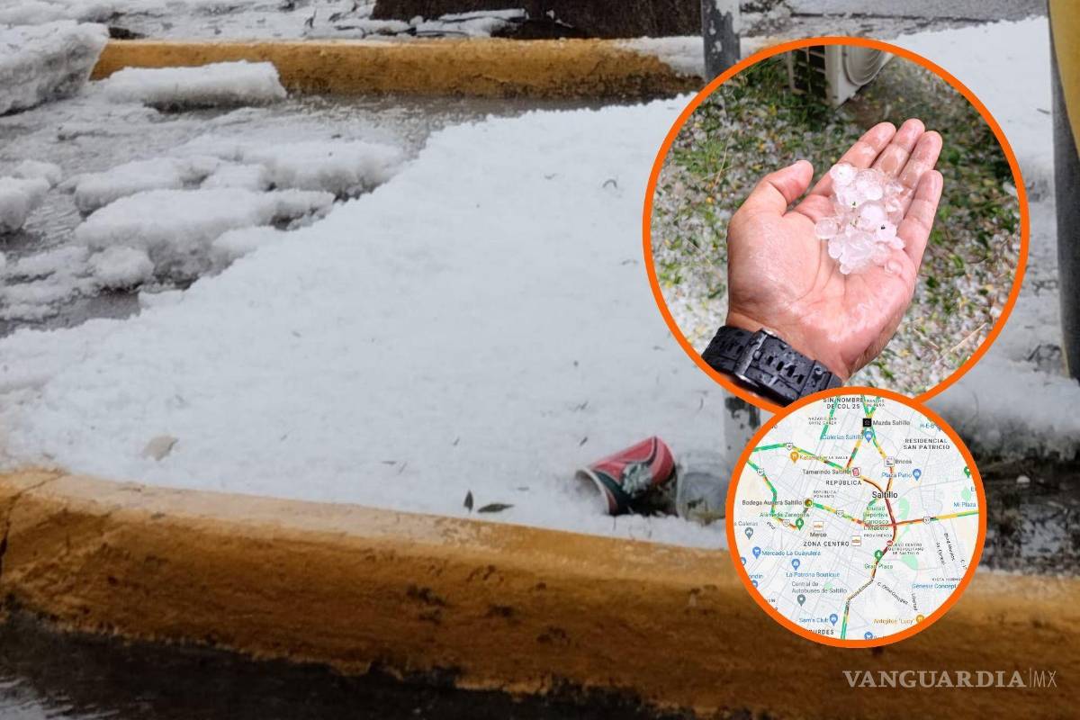 Granizo sorprende a saltillenses; tráfico se complica ante fuertes lluvias en diversos sectores