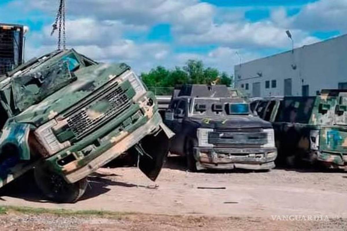 FGR destruye en Reynosa 45 vehículos monstruo