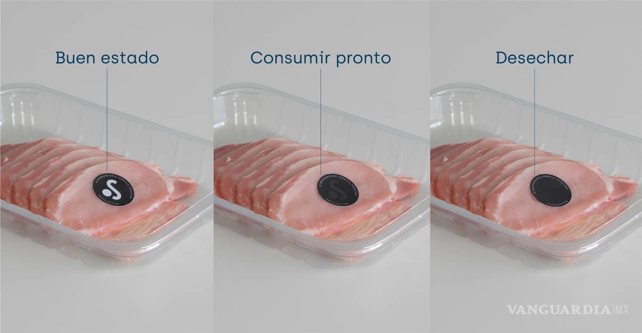 $!Las etiquetas inteligentes con biosensores cambian de color a medida que detectan la actividad bacteriana relacionada con la descomposición de la comida, informando si es apta para el consumo.