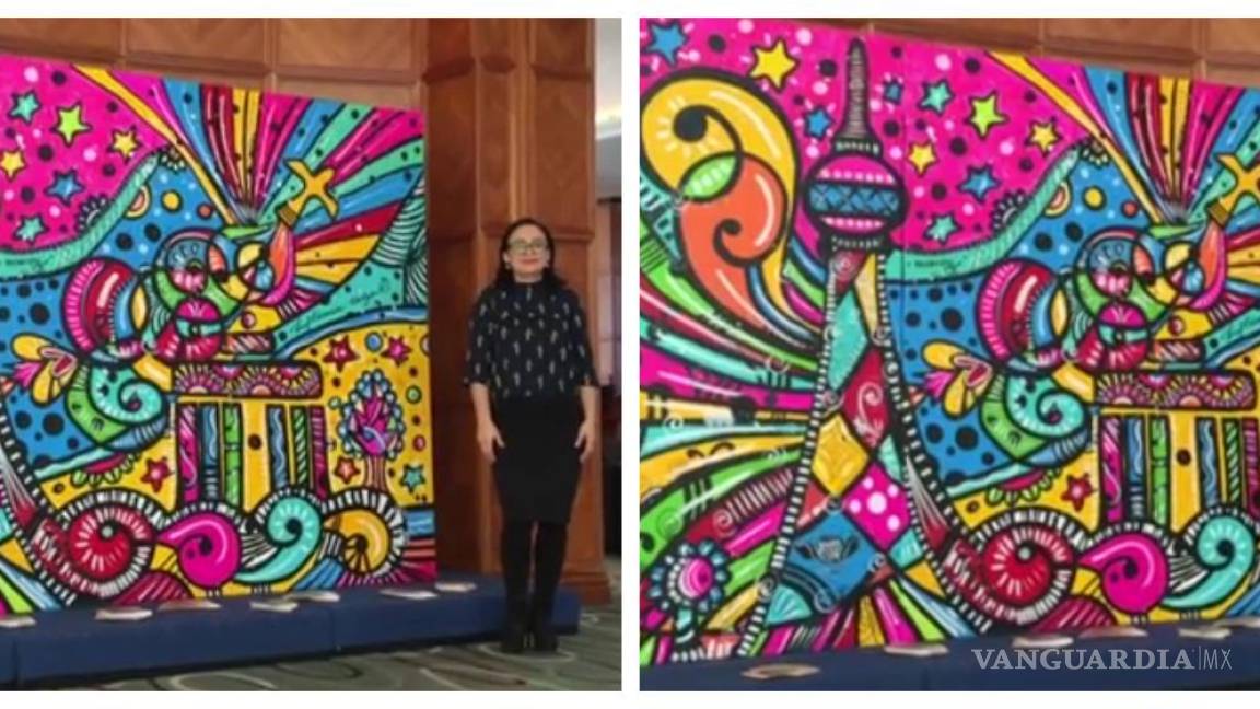 Mural de artista mexicana es el símbolo en congreso mundial en Berlín