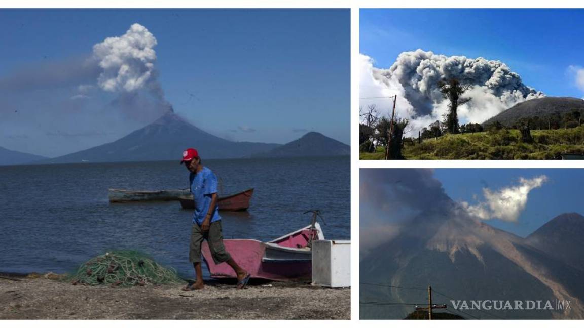 Tres grandes volcanes rugen en Centroamérica