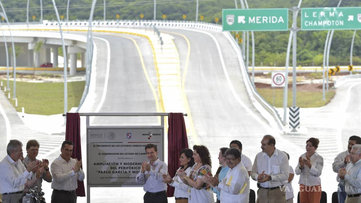 Peña promete 52 autopistas; entrega ampliación de periférico en Campeche