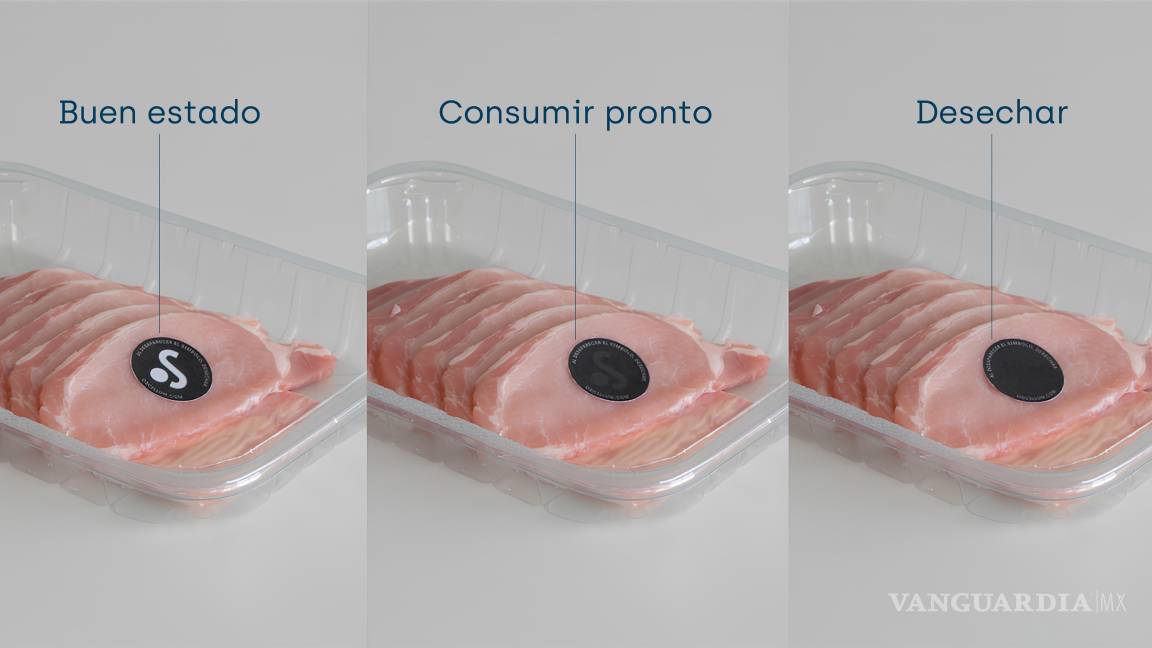 $!Las etiquetas inteligentes con biosensores cambian de color a medida que detectan la actividad bacteriana relacionada con la descomposición de la comida, informando si es apta para el consumo.