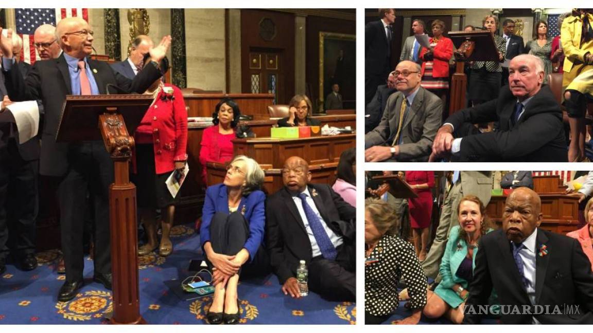 Toman diputados demócratas la tribuna del Congreso
