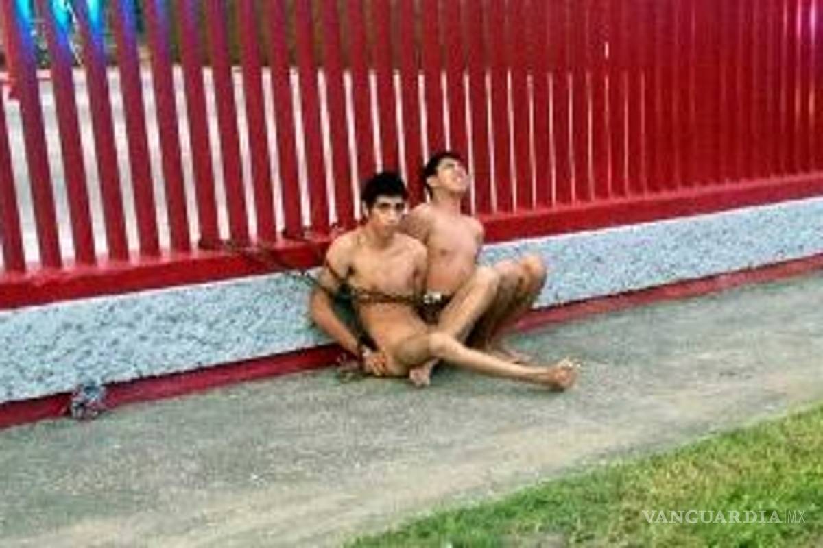 Dejan desnudos y amarrados a 2 jóvenes en UVM Tampico