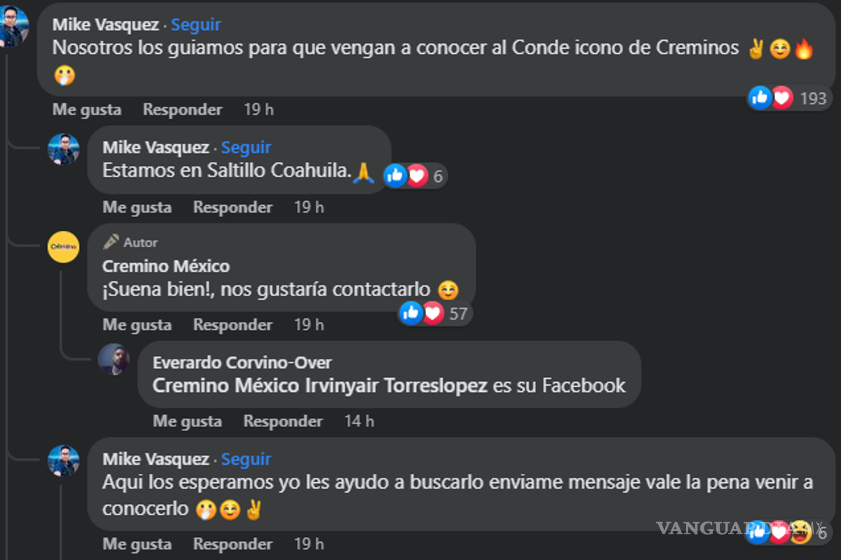 $!Tanta fue la insistencia, que el Community Manager de Cremino mostró interés.