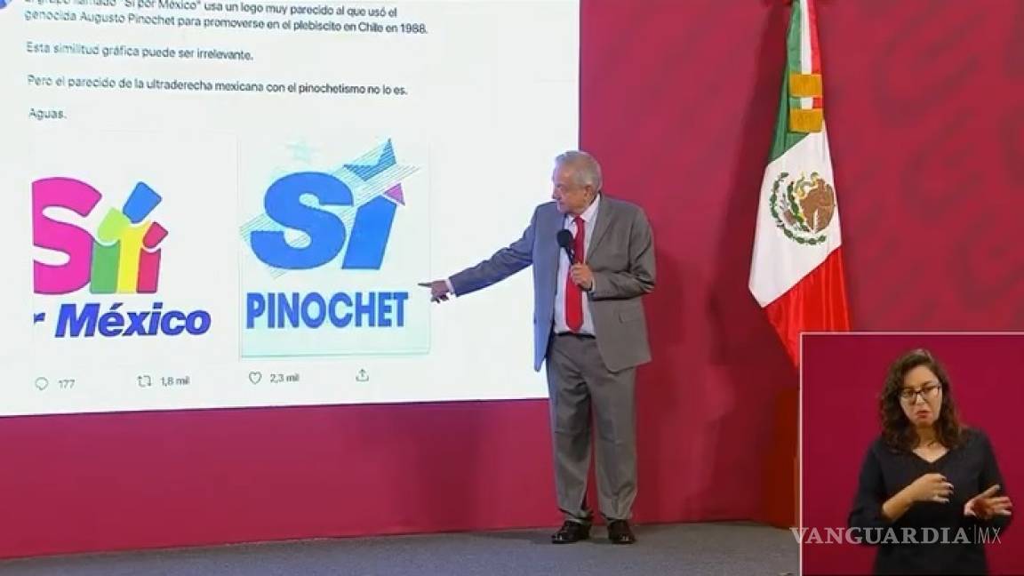 Compara AMLO logotipo de 'Sí por México' con el usado por Pinochet