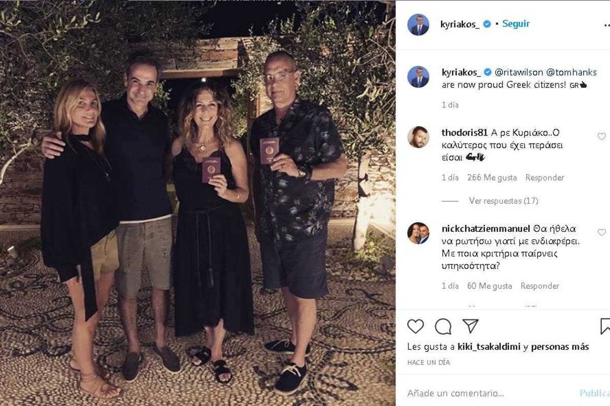 $!Tom Hanks y Rita Wilson obtienen la nacionalidad griega