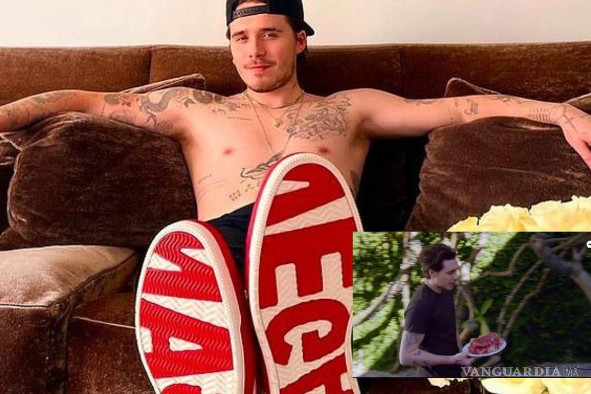 Le llueven críticas a Brooklyn Beckham, un declarado carnívoro, por sus ‘hipócritas’ tenis veganos