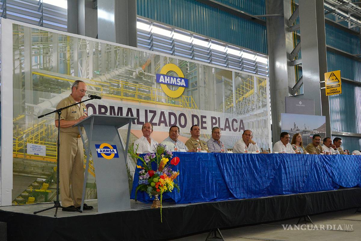$!Secretario de Marina inaugura Planta de Normalizado de Placa en AHMSA