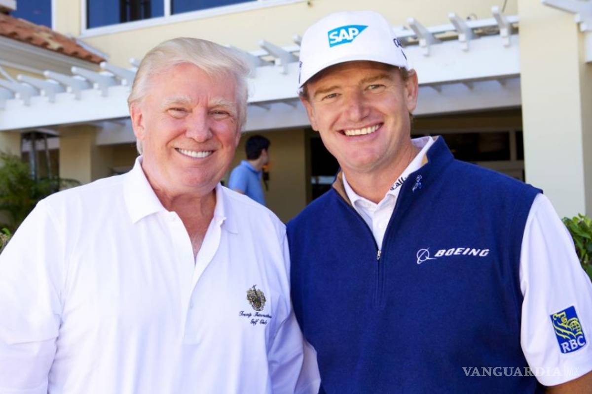 Boicotean a las empresas de Ernie Els por jugar golf con Trump