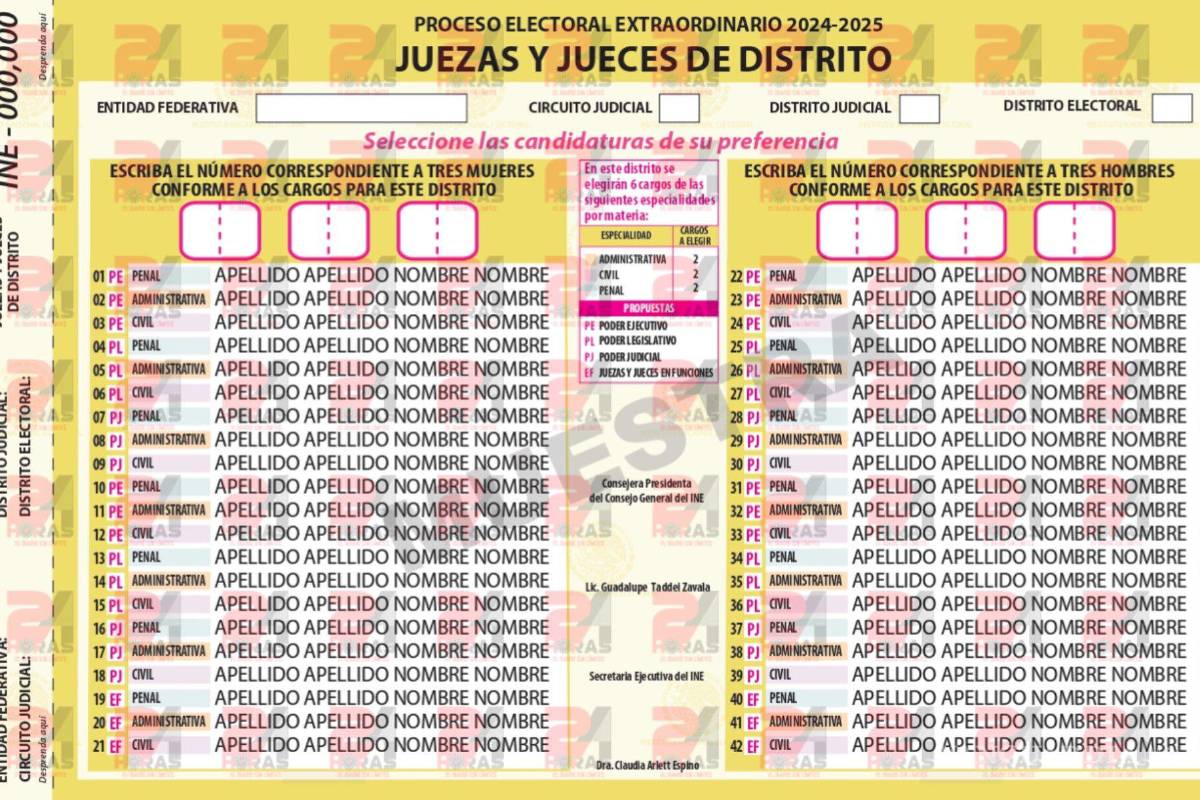 $!Dan consejeros del INE visto bueno a nuevas boletas para elección de jueces y magistrados