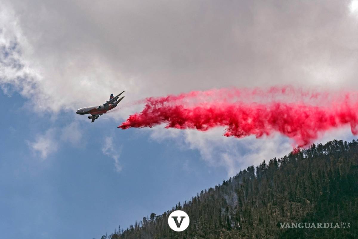 $!Con la ayuda de un avión DC -10 controlan el incendio en Arteaga (fotos)