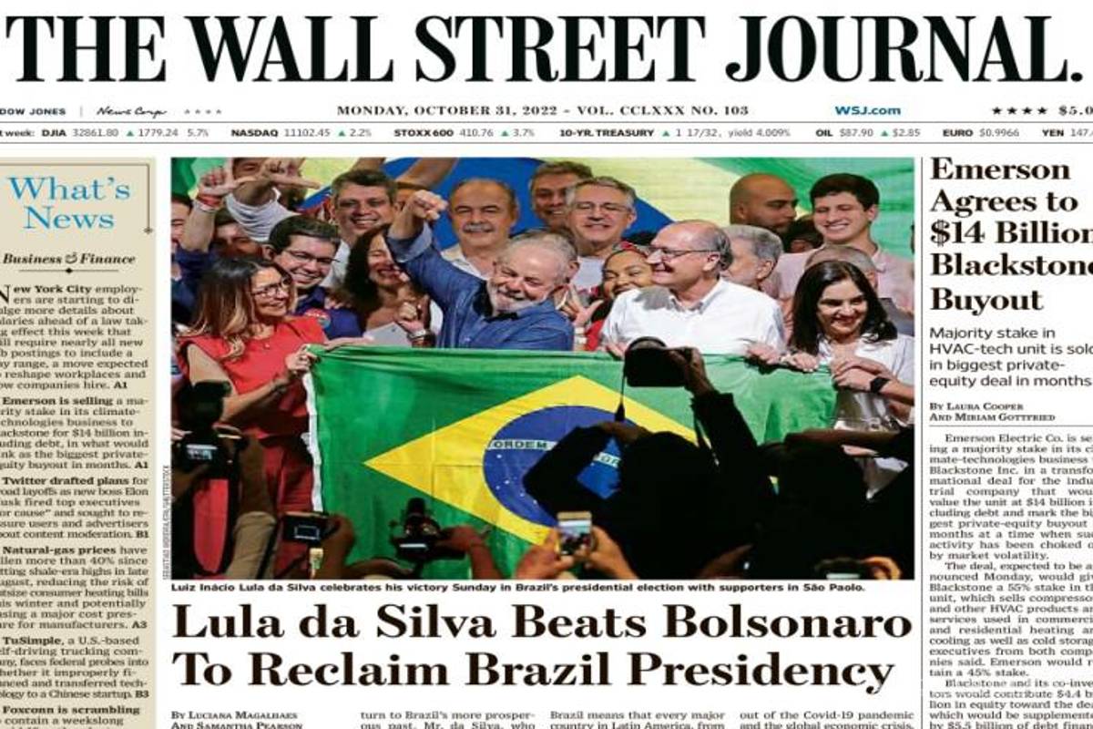 El triunfo de Lula sobre Bolsonaro acapara las portadas internacionales