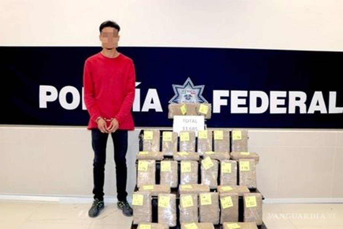 Nervios delatan a joven que transportaba 33 kilos de cocaína