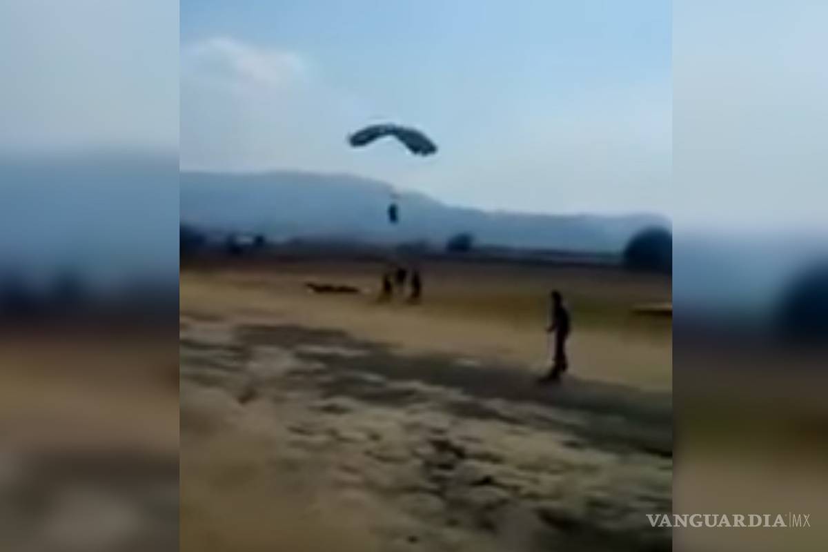 Dan a conocer video del accidente en paracaídas en Tequesquitengo