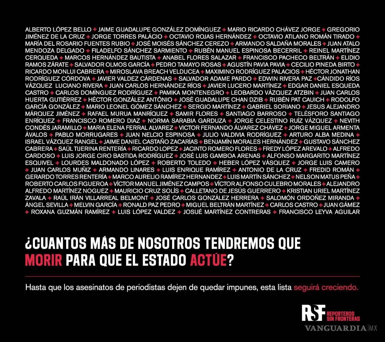 $!RSF y medios de México interpelan a las autoridades ante violencia contra periodistas