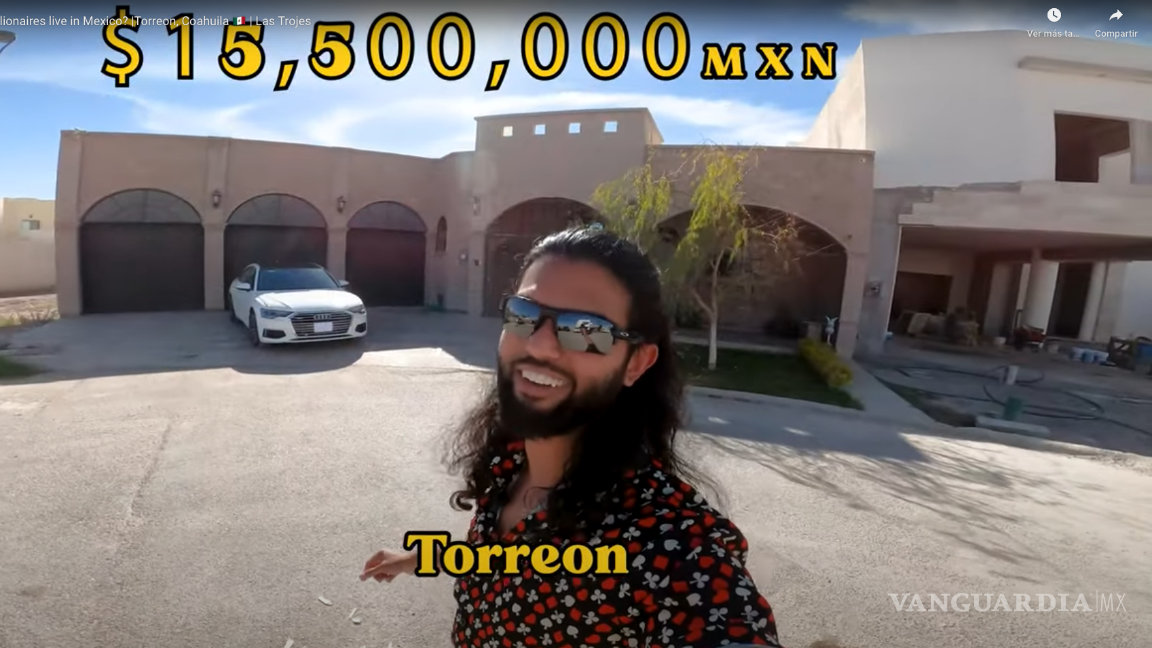 $!El youtuber de origen canadiense paquistaní, Touseef, presentó la casa de Jorge Salcido Portillo, en el fraccionamiento ‘Las Trojes’ como una vivienda con valor de 15.5 millones de pesos.