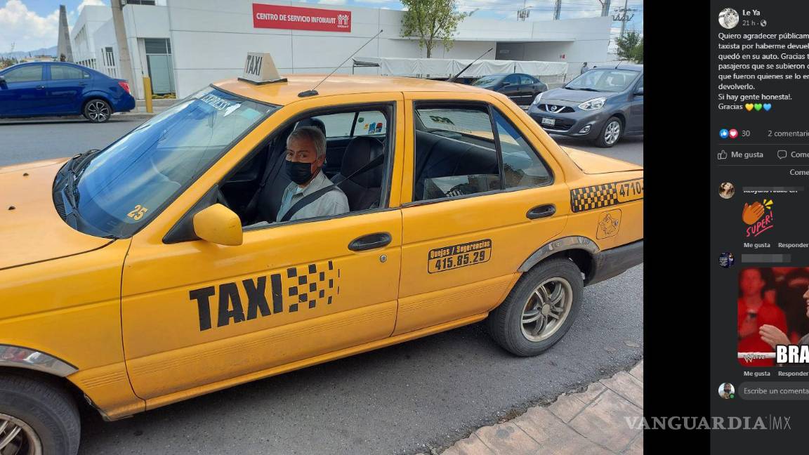 $!Reconocen a taxista de Saltillo por regresar celular a pasajera