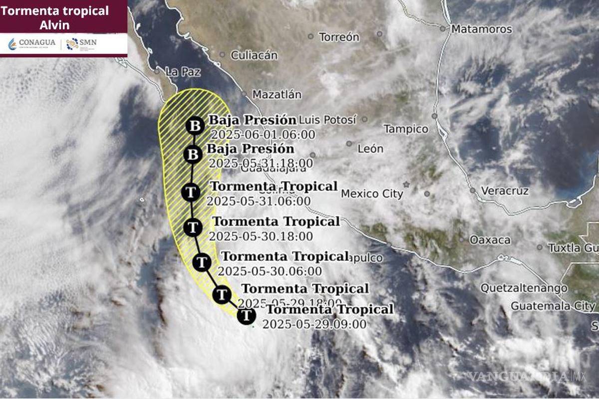 Alvin, primera tormenta tropical de 2025, se forma al sur de Michoacán y Colima: SMN alerta por tormentas