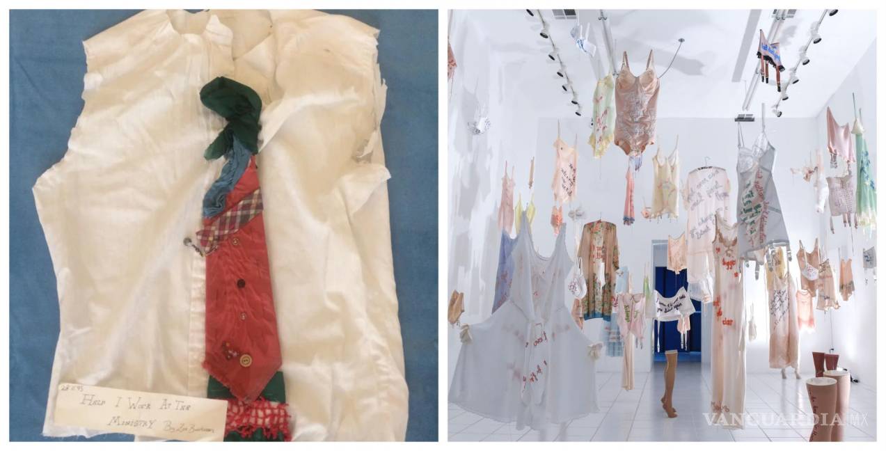 $!Cuando tenía 10 años la artista Zoe Buckman le tejió de forma irónica una corbata a su padre. En la actualidad su obra parte de las prendas y los tejidos para hablar sobre feminismo y violencia de género.