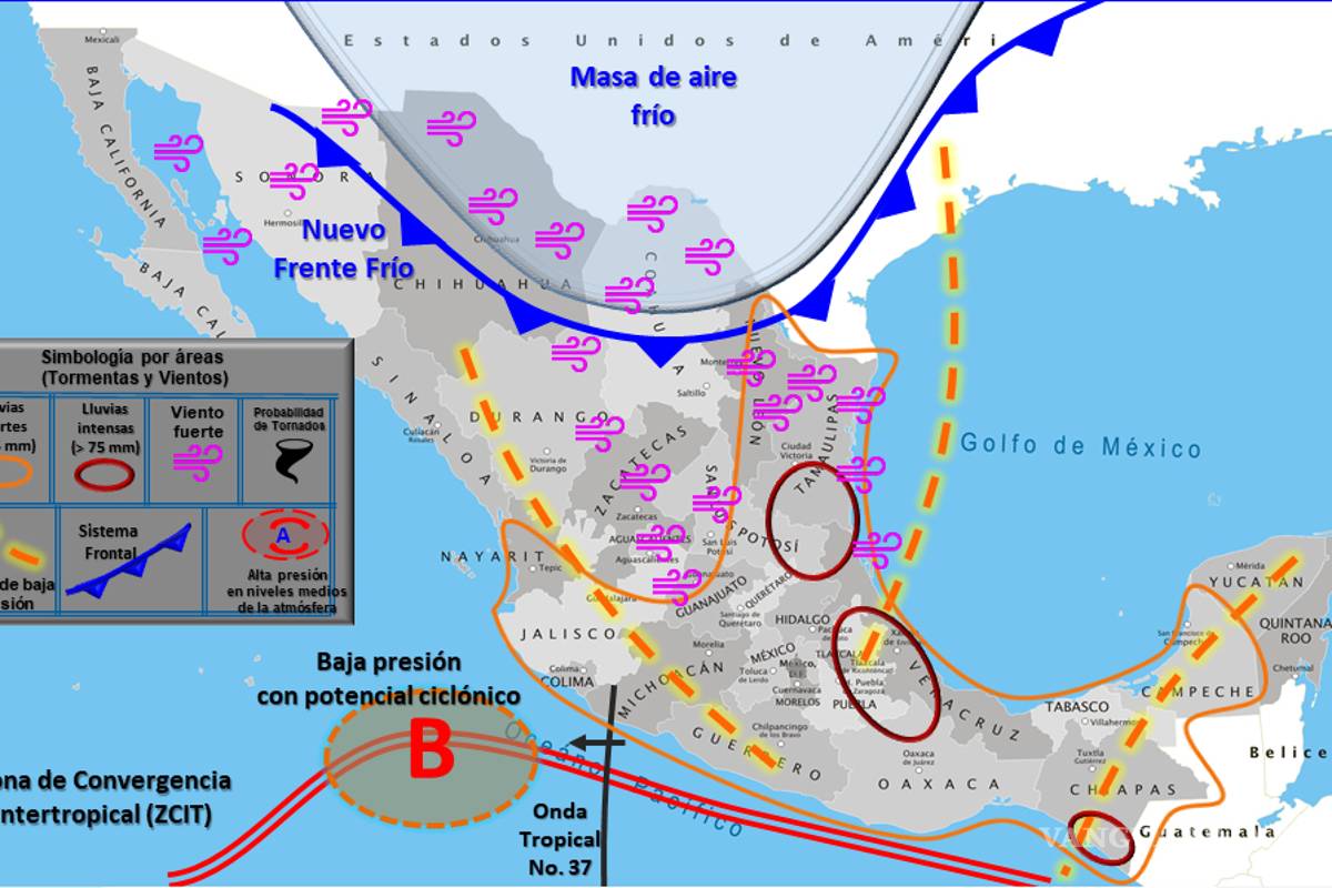 Nuevo frente frío se extenderá entre Coahuila, Tamaulipas y Sonora a partir del domingo