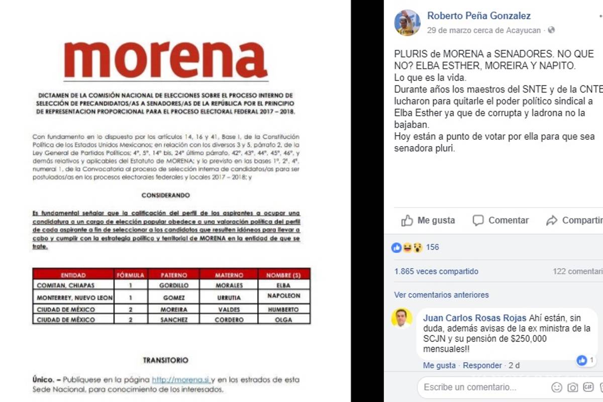 Falso, Gordillo no es candidata de Morena