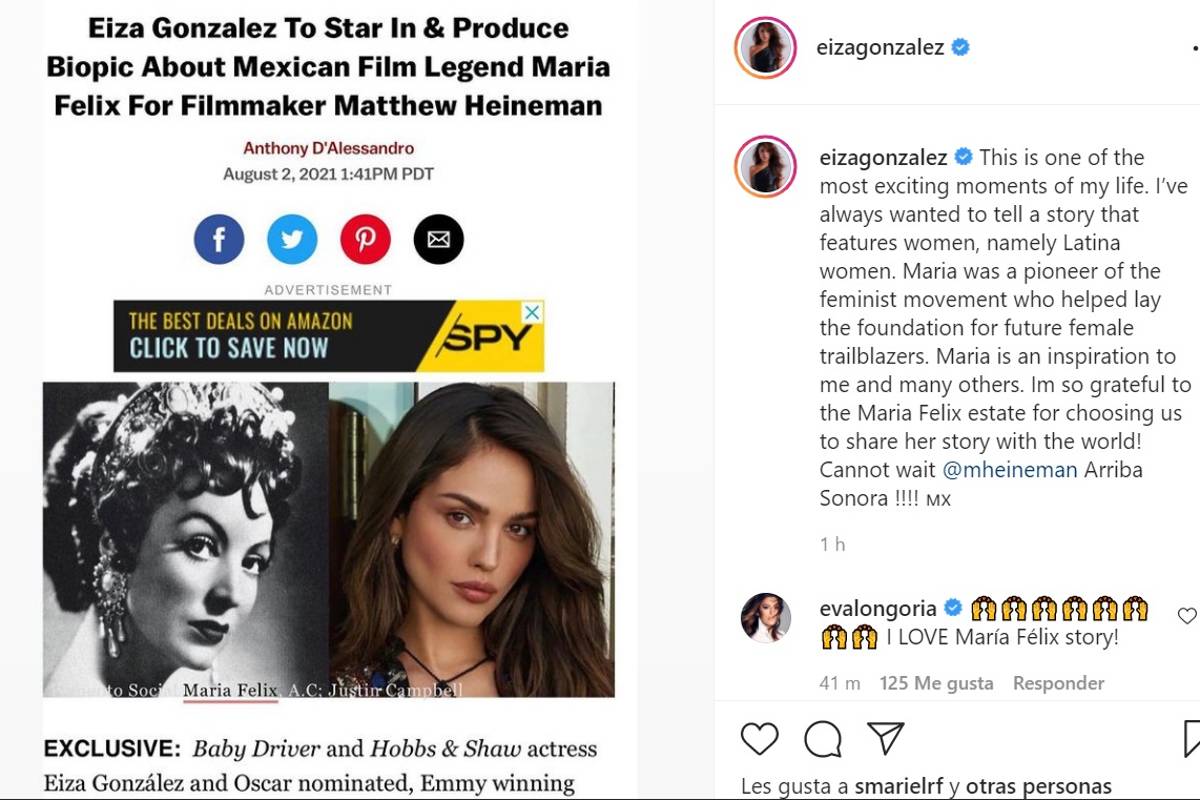$!Eiza González interpretará a María Félix en filme biográfico