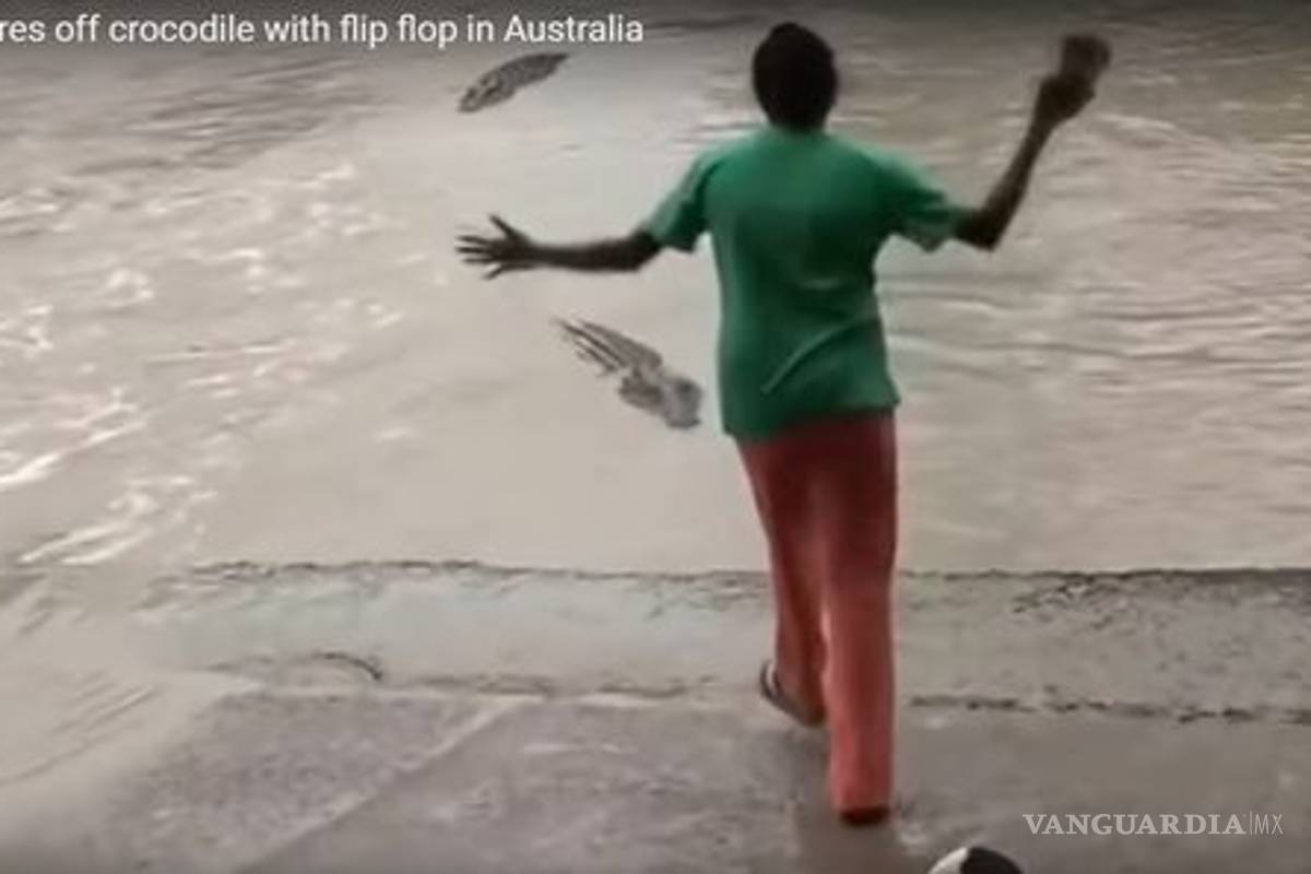 Viral: Mujer espanta a cocodrilo con la chancla