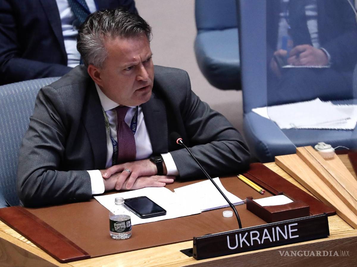 $!El Representante Permanente de Ucrania ante las Naciones Unidas, Sergiy Kyslytsya, habla durante una reunión del Consejo de Seguridad en Nueva York.