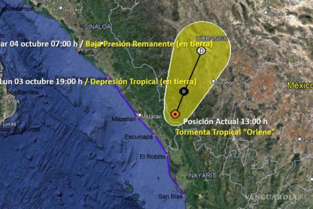 ‘Orlene’ pasa a ser tormenta tropical, tras tocar tierra en Sinaloa; causará intensas lluvias