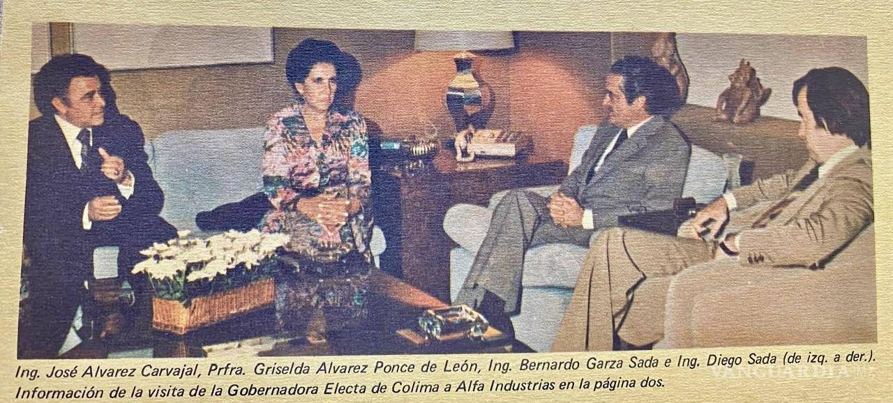 $!1980, Griselda Alvarez, con Pepe Alvarez Carvajal, Bernardo Garza Sada y Diego Sada, ya fallecidos.