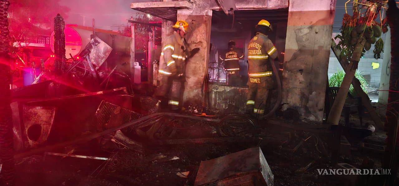 Incendio deja un calcinado y un herido en Pesquería, Nuevo León