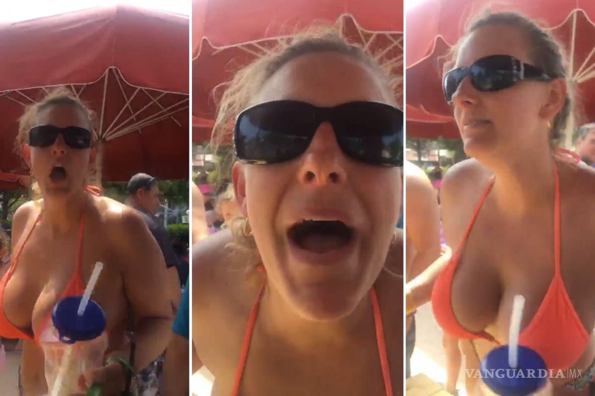 Norteamericana enfurece e insulta a latinos en parque de diversiones (video)