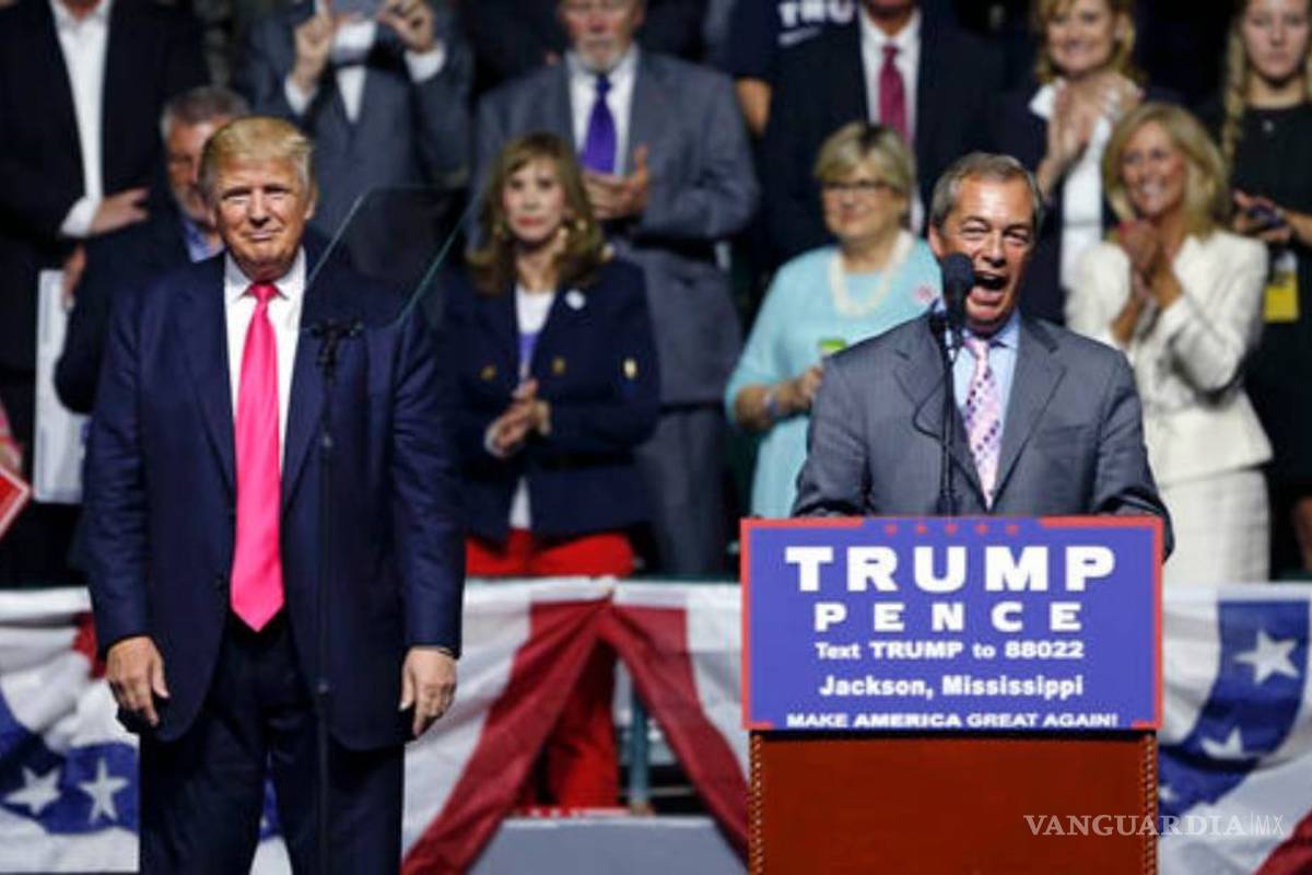 Nigel Farage, impulsor del “Brexit”, anima a los seguidores de Trump