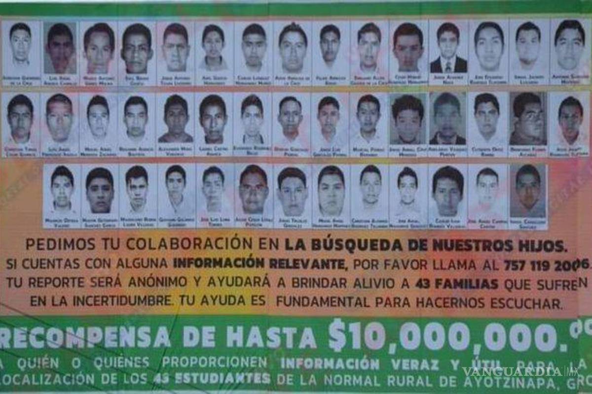 $!Ofrecen 10 millones de recompensa por información de los 43 normalistas