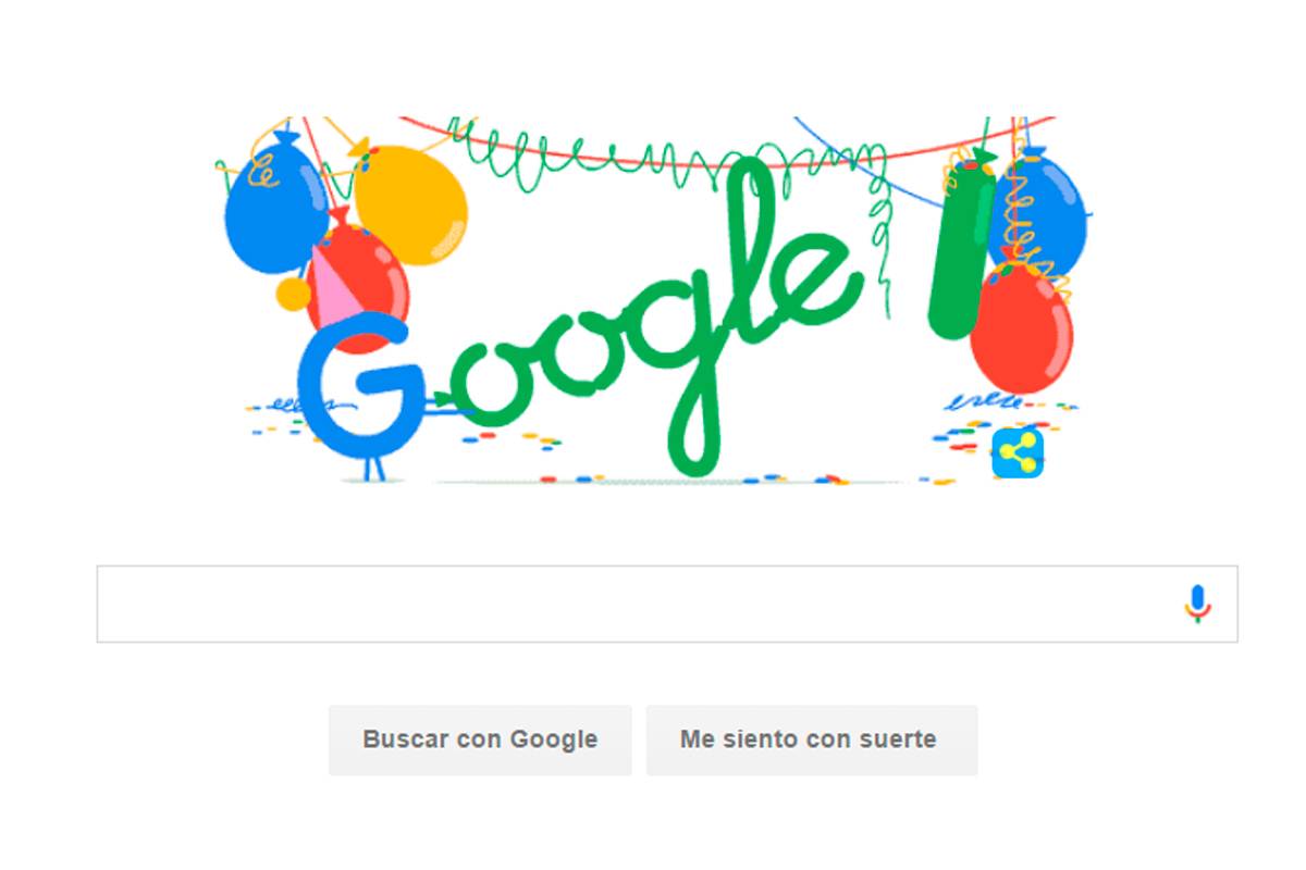 Aniversario de Google: buscador celebra 18 años con este doodle