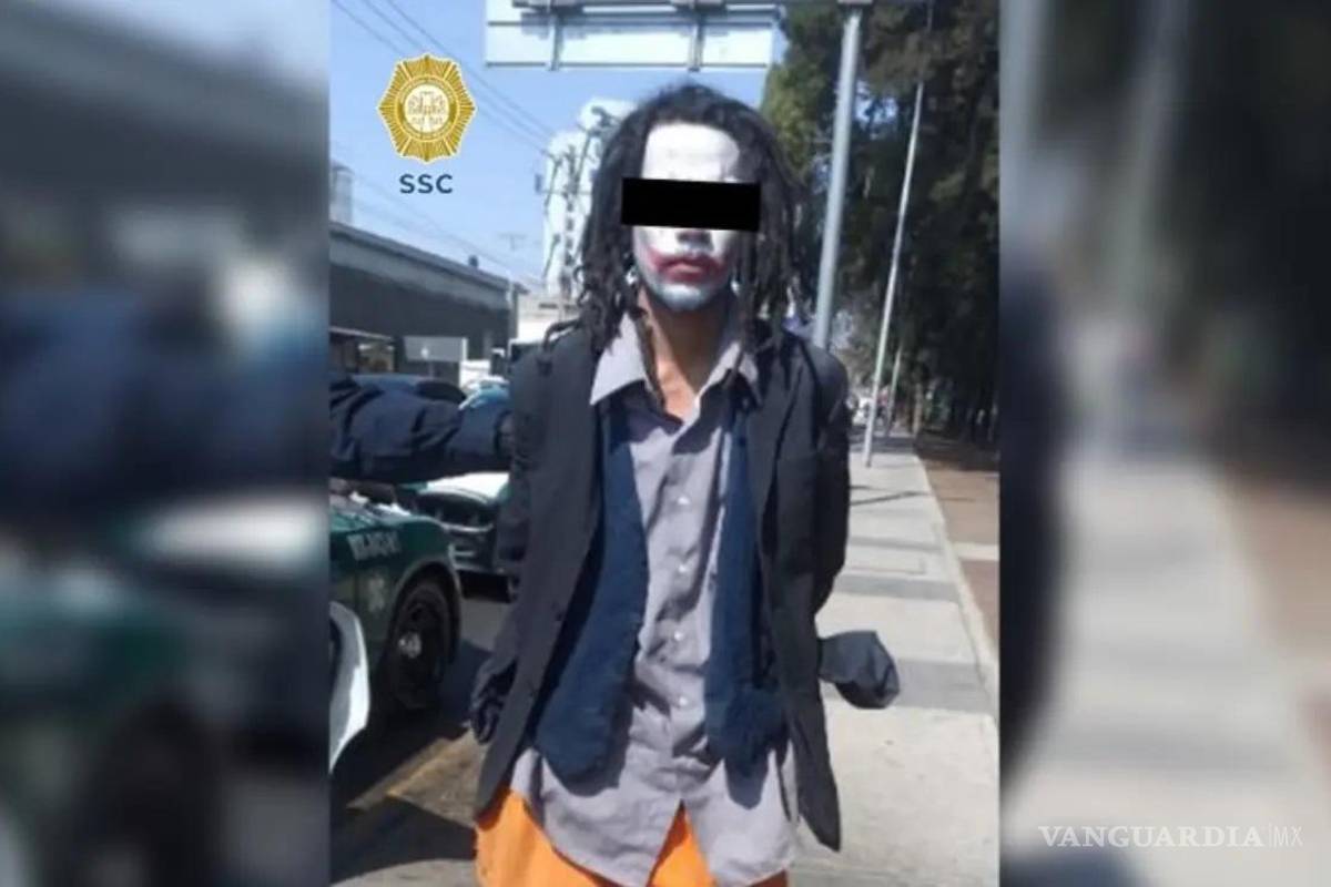 Cayó el Joker en la CDMX, sujeto asaltaba caracterizado como el villano de DC